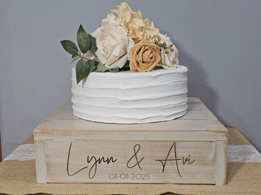 Personalized Cake Stand • Rustic Wedding Cake Stand • Wooden  Cake Stand