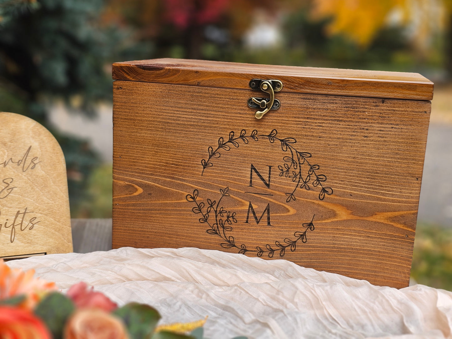 Card Box,  Wedding Card box with a slot,  Barn Wedding Decor