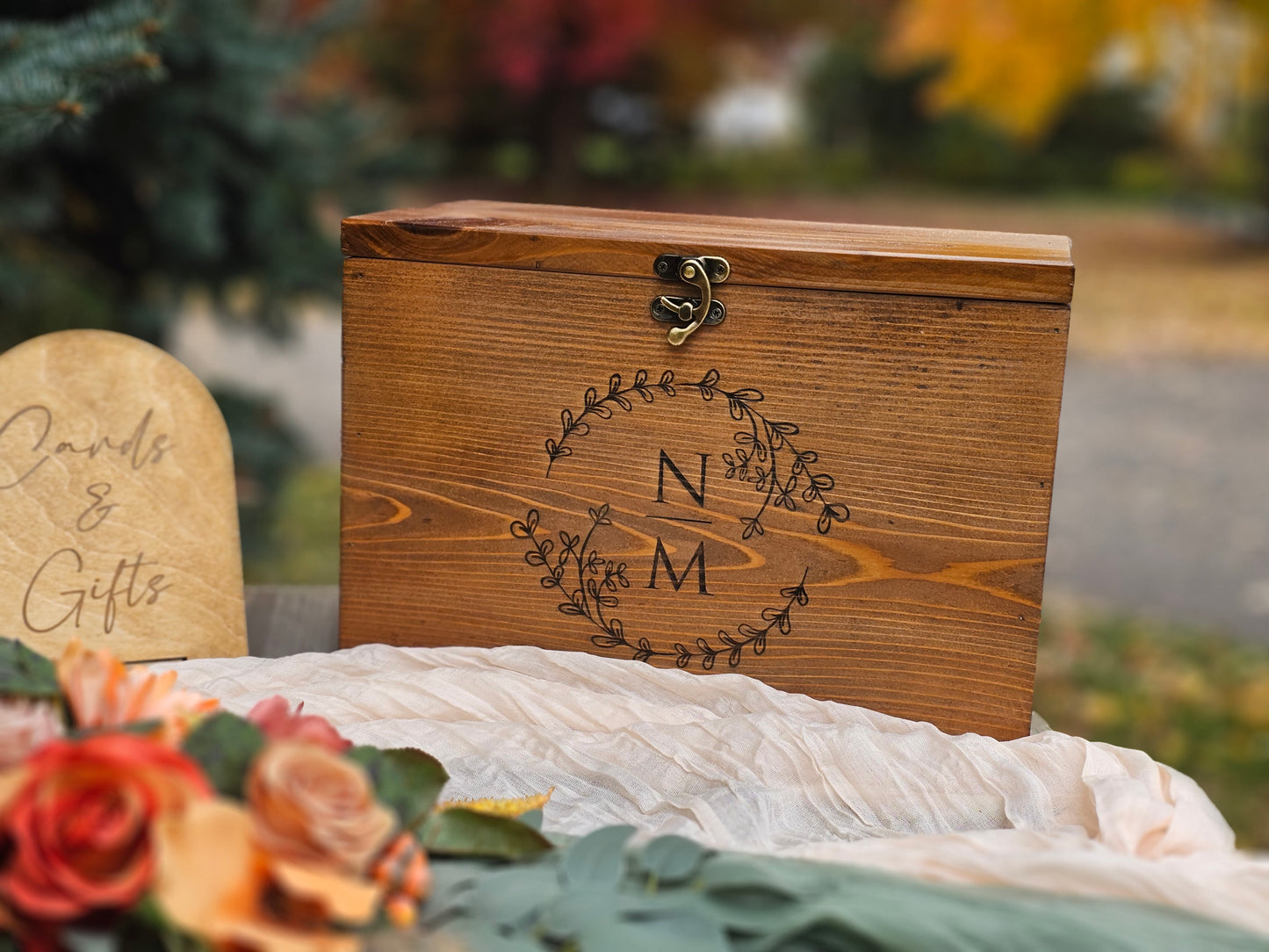 Card Box,  Wedding Card box with a slot,  Barn Wedding Decor