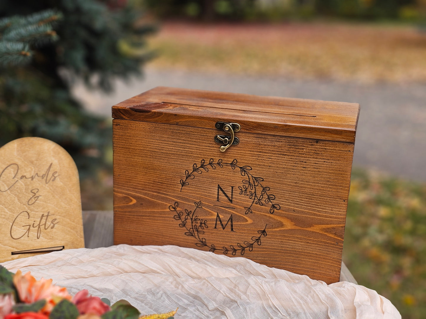 Card Box,  Wedding Card box with a slot,  Barn Wedding Decor
