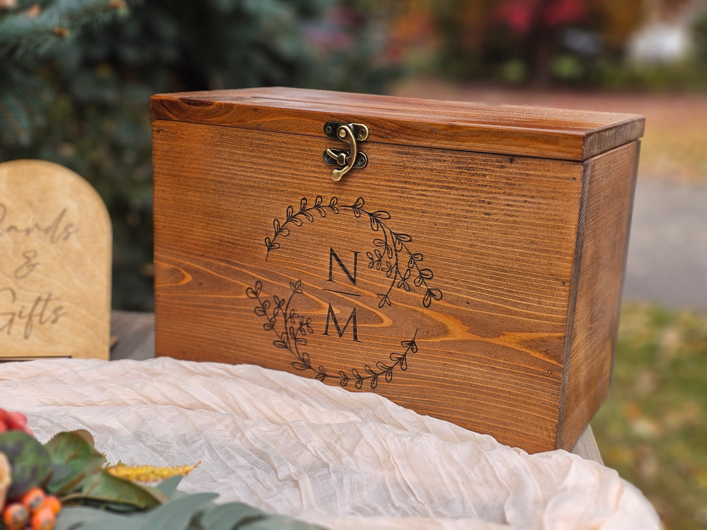 Card Box,  Wedding Card box with a slot,  Barn Wedding Decor