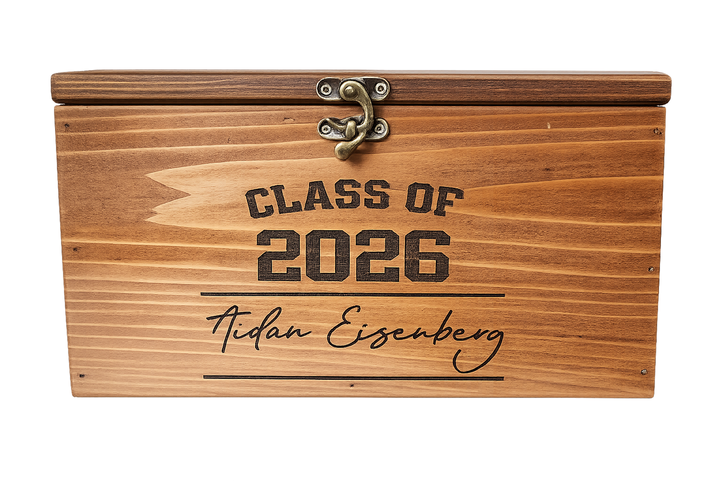 Personalized Graduation Card Box | Class of 2026 Keepsake Memory Box | Rustic Wooden Gift