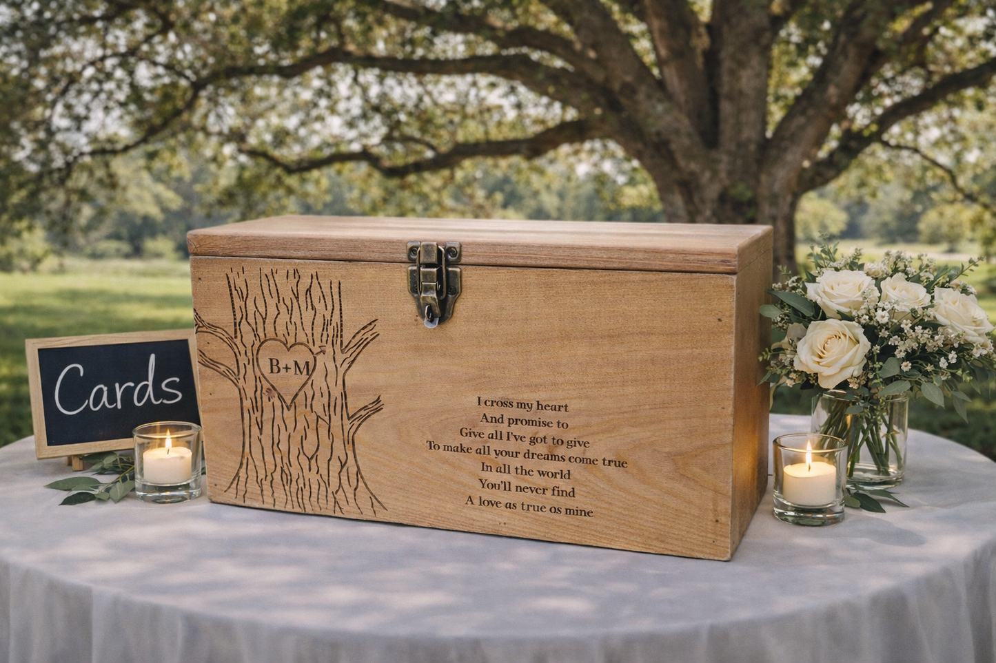 Personalized Card Box,  Wedding Card box with a slot and a lock