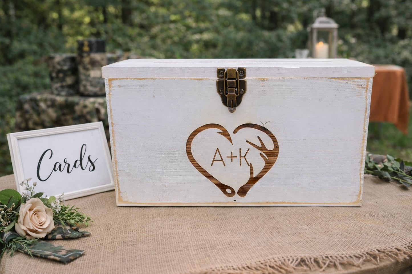 Personalized Card Box,  Wedding Card box with a slot and a lock