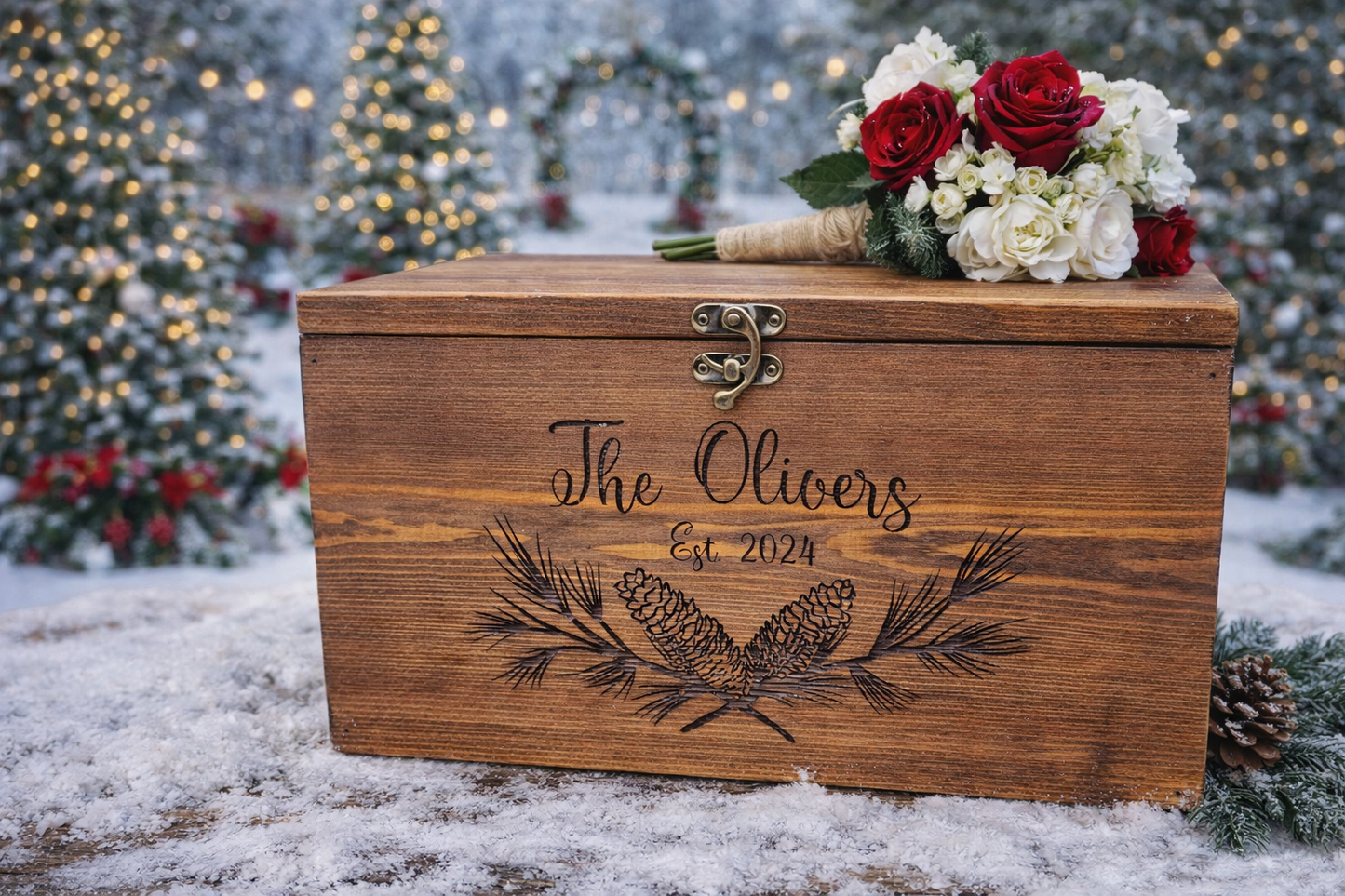 Personalized Card Box,  Wedding Card box with a slot and a lock