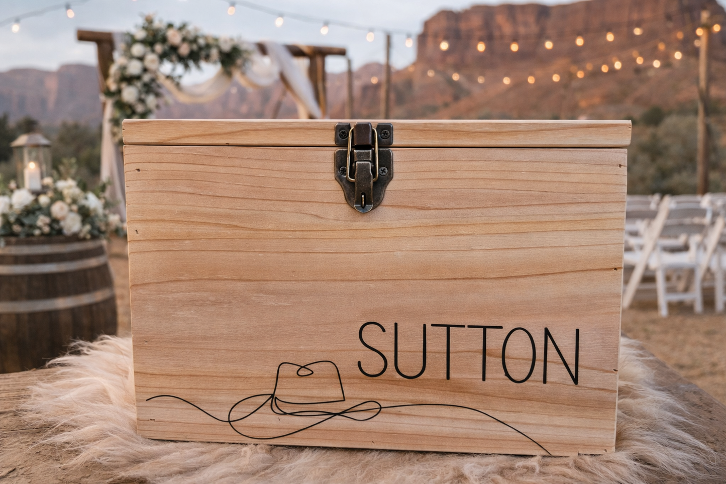 Personalized Western Wedding Card box