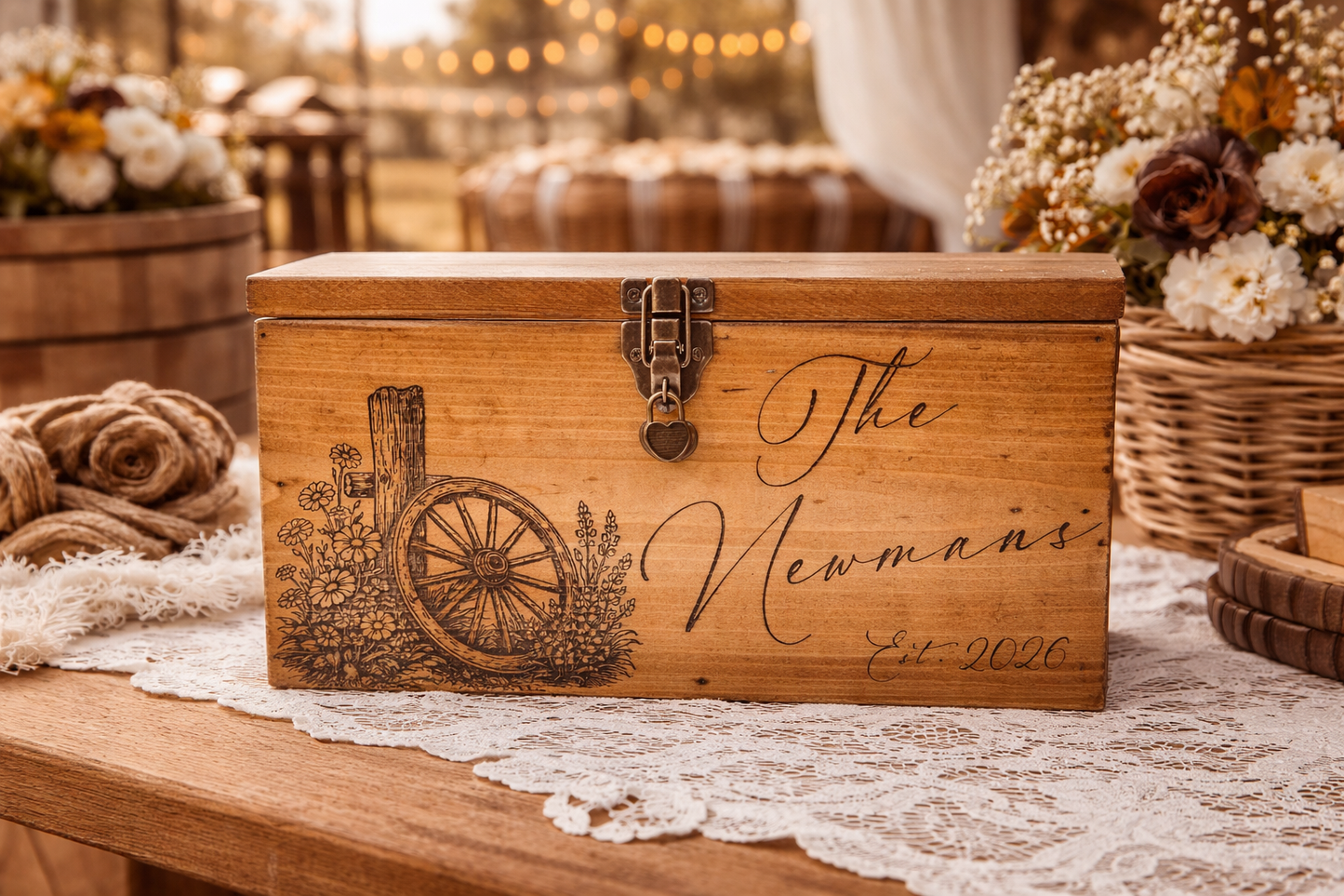 Personalized Western Wedding Card box
