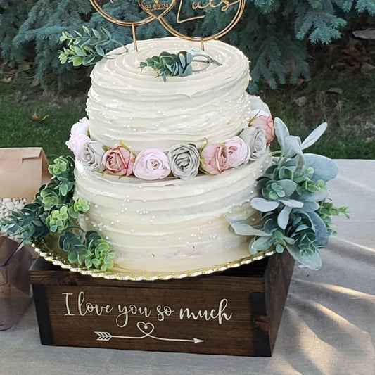 Personalized Cake Stand • Rustic Wedding Cake Stand • Wooden  Cake Stand