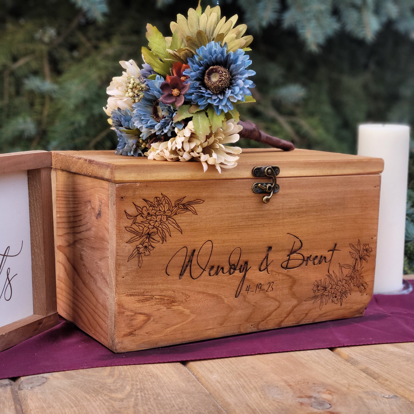 Wooden Wedding Card Box Rustic Wedding Decorations Wishing 