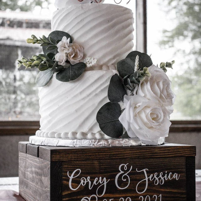 Personalized Wedding Cake stand • Rustic Wedding cake stand • solid wood cake stand