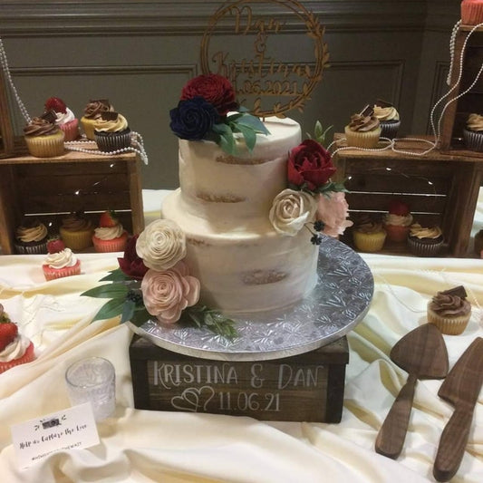 Wedding Cake stand • Rustic Wedding cake stand • solid wood cake stand