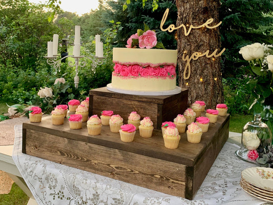 Tiered Cake Stand 1-10x10x4 and 1-18x18x4 Cake Stand