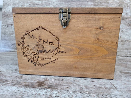 Personalized Wedding Card Box • Wedding decorations • Wooden Card