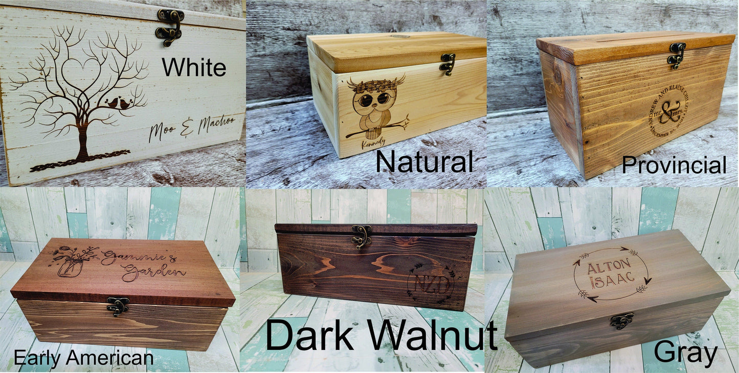 Rustic White Wood Card Box